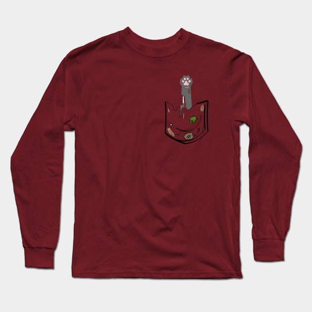 Zombie Cat Paw Long Sleeve T-Shirt by Surfinghippos